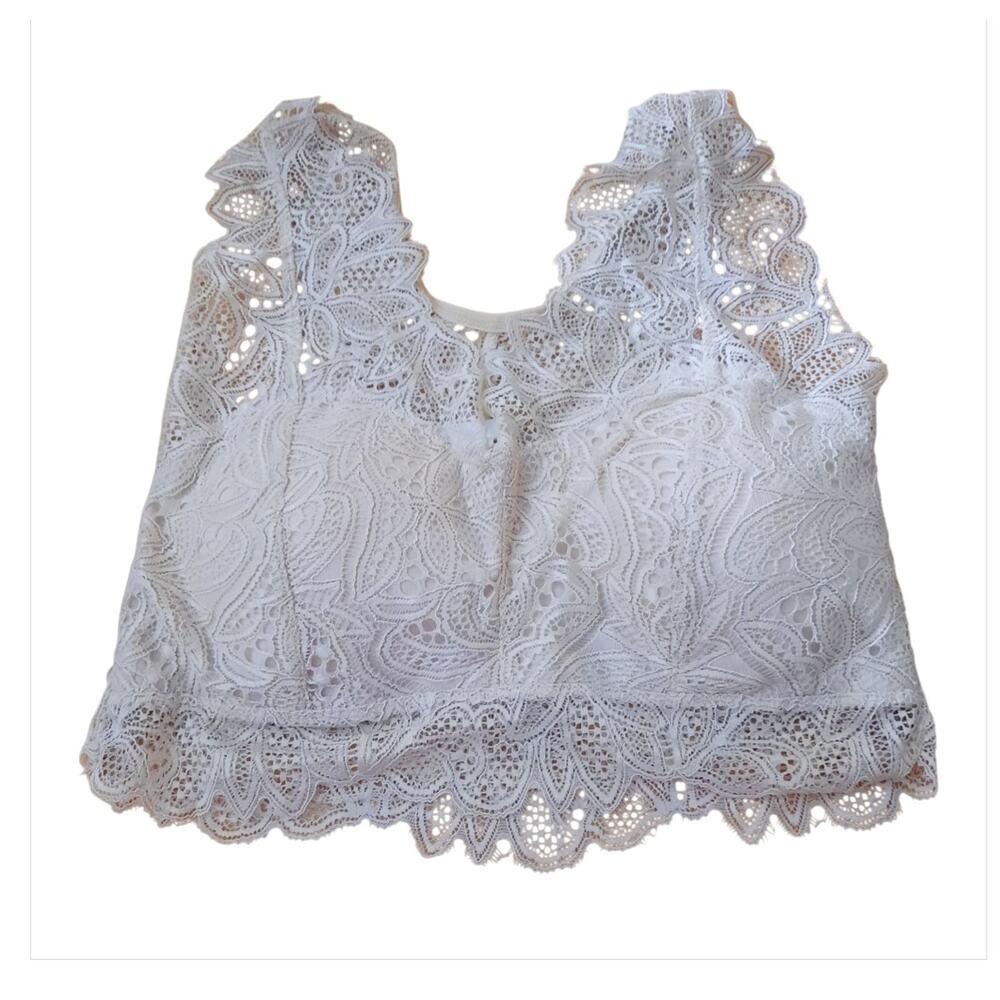 I Fashion Womens Butterfly Padded Intricate Lace Scalloped Edge Bralette Size OS